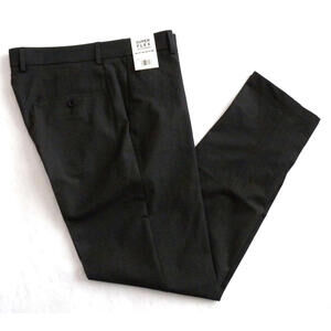 Haggar Mens Premium Flex Dress Pant Slim Fit 32x32 Dark Gray Flat Front  NWT